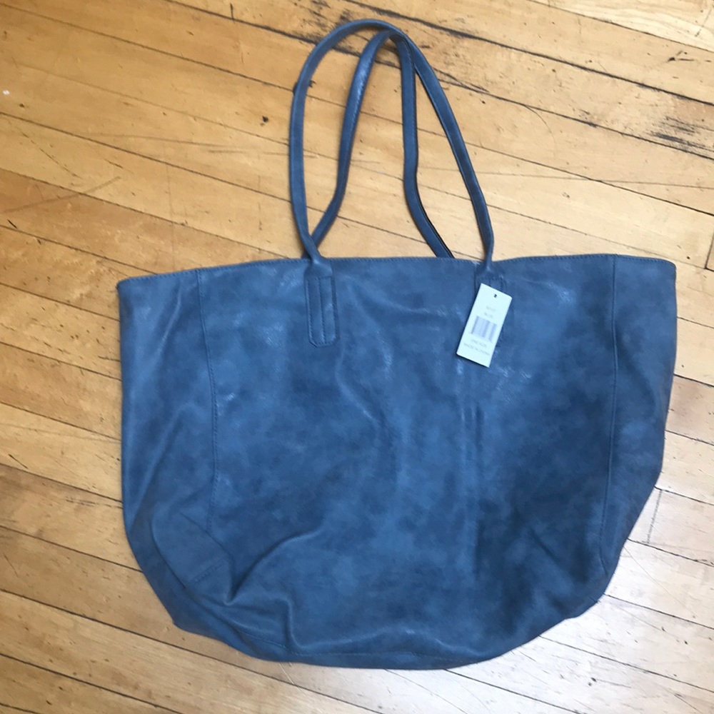 Light blue suede large shoulder bag/tote Saks fifth avenue